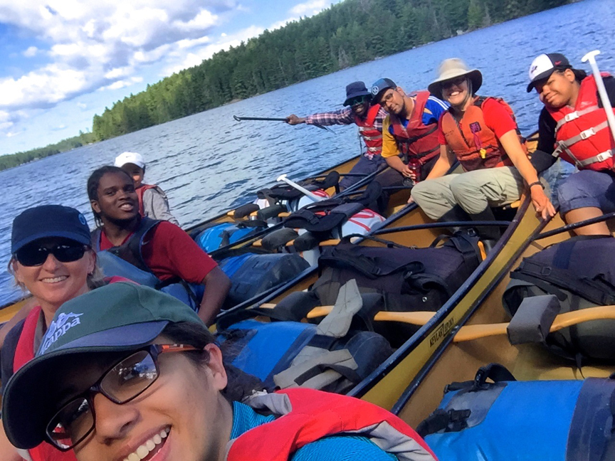A great group photo on one of the truely most epic 2016 Quetico canoe trips, Credit: Torie Gervais