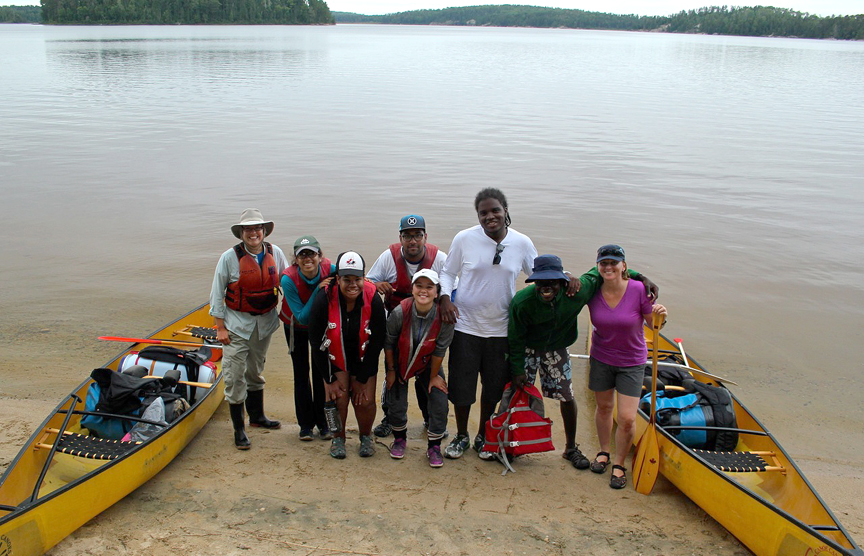 2016 RWYP team headed out into a wilderness canoe camping excursion in Quetico. Credit: Torie Gervais